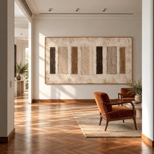 Vertical Striped Plaster Abstract | 3D Textured Wall Art