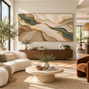 Ocean Wave Plaster Abstract | 3D Textured Wall Art
