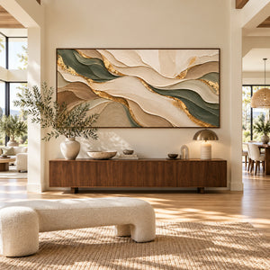 Ocean Wave Plaster Abstract | 3D Textured Wall Art