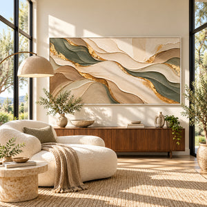 Ocean Wave Plaster Abstract | 3D Textured Wall Art