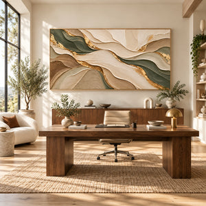 Ocean Wave Plaster Abstract | 3D Textured Wall Art