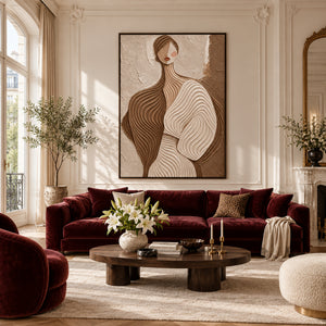 Wavy Silhouette Woman | Thick Impasto Canvas Painting