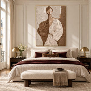 Wavy Silhouette Woman | Thick Impasto Canvas Painting