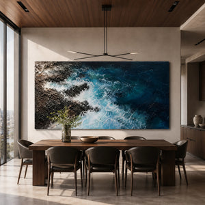Rocky Coast Waves | textured coastal art