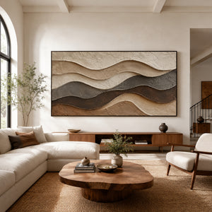 Layered Neutral Waves | Textured Earth‑Tone Wall Decor