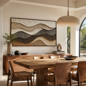 Layered Neutral Waves | Textured Earth‑Tone Wall Decor