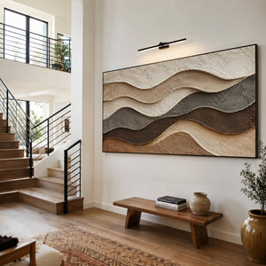 Layered Neutral Waves | Textured Earth‑Tone Wall Decor