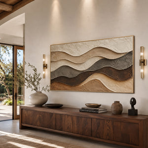 Layered Neutral Waves | Textured Earth‑Tone Wall Decor