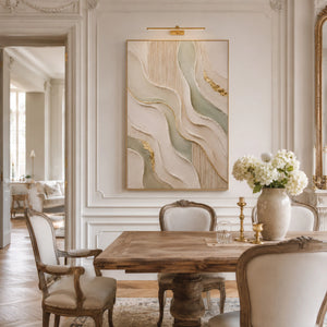 Ribbed Wave Texture | beige gold wall art