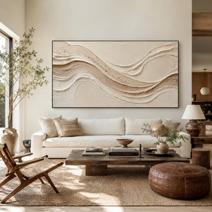 Sand Wave Flow | Thick Impasto Textured Abstract Wall Art