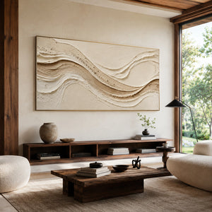 Sand Wave Flow | Thick Impasto Textured Abstract Wall Art