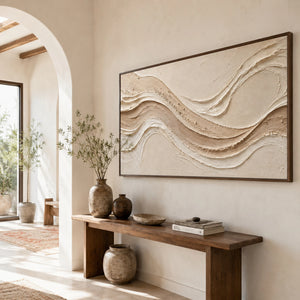 Sand Wave Flow | Thick Impasto Textured Abstract Wall Art