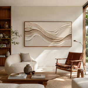 Sand Wave Flow | Thick Impasto Textured Abstract Wall Art