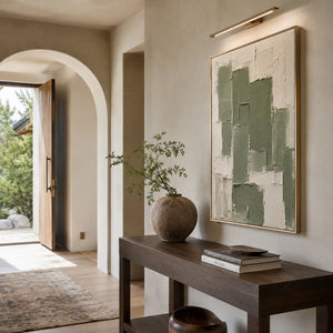 Sage Green Blocks | Thick Impasto Geometric Abstract Wall Art