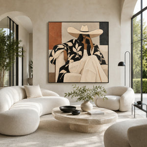 Boho Western Woman Art | Modern Organic Wall Decor