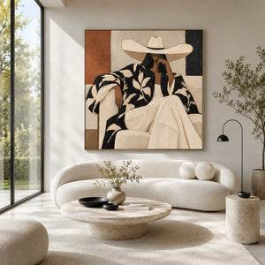 Boho Western Woman Art | Modern Organic Wall Decor