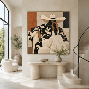 Boho Western Woman Art | Modern Organic Wall Decor