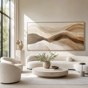 Earthy Mountain Layers | Thick Texture Abstract Landscape