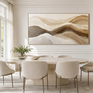 Earthy Mountain Layers | Thick Texture Abstract Landscape