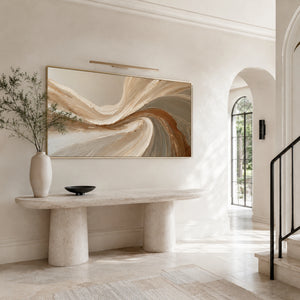 Earth Tone Swirling Plaster Abstract | 3D Textured Wall Art