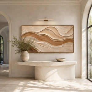 Terracotta Flow | Wavy Neutral Canvas Painting