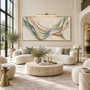 Draped Fabric Flow Plaster Abstract | 3D Textured Wall Art