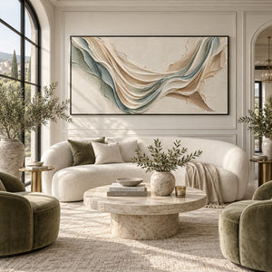 Draped Fabric Flow Plaster Abstract | 3D Textured Wall Art