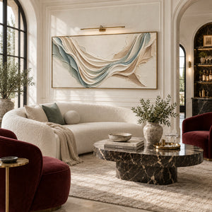 Draped Fabric Flow Plaster Abstract | 3D Textured Wall Art