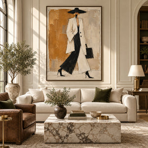 Vintage Style Fashion Figure Canvas | Thick Impasto Painting