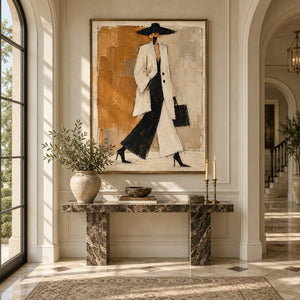 Vintage Style Fashion Figure Canvas | Thick Impasto Painting