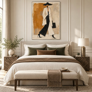 Vintage Style Fashion Figure Canvas | Thick Impasto Painting