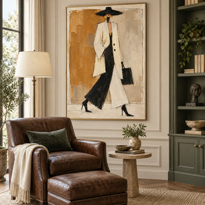 Vintage Style Fashion Figure Canvas | Thick Impasto Painting
