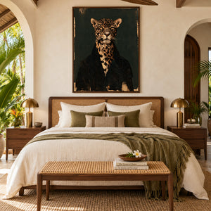 Elegant Leopard Gentleman Abstract Art | Quiet Luxury Wall Decor