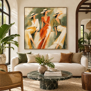 Vibrant Summer Women Art | Modern Coastal Wall Decor