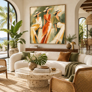 Vibrant Summer Women Art | Modern Coastal Wall Decor