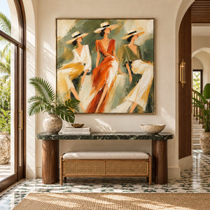 Vibrant Summer Women Art | Modern Coastal Wall Decor