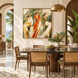 Vibrant Summer Women Art | Modern Coastal Wall Decor