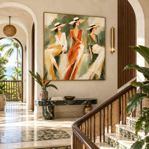 Vibrant Summer Women Art | Modern Coastal Wall Decor