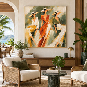 Vibrant Summer Women Art | Modern Coastal Wall Decor
