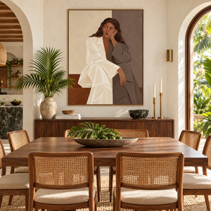 Relaxed Woman Portrait Plaster Art | 3D Textured Wall Art