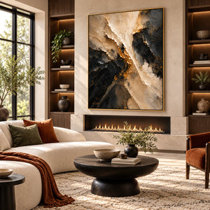Midnight Current | Luxe Contrast Abstract Wall Piece