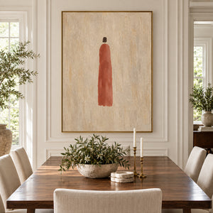 Rust Red Figure | Minimalist Textured Figurative Wall Art