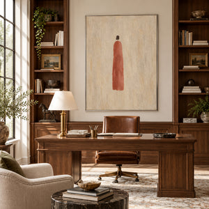 Rust Red Figure | Minimalist Textured Figurative Wall Art