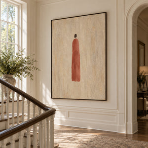 Rust Red Figure | Minimalist Textured Figurative Wall Art