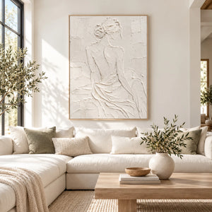 Silhouette in White | textured wall art