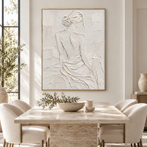 Silhouette in White | textured wall art