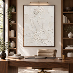 Silhouette in White | textured wall art