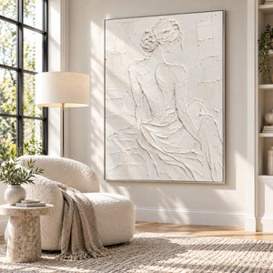 Silhouette in White | textured wall art