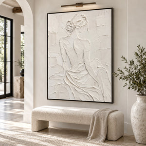 Silhouette in White | textured wall art