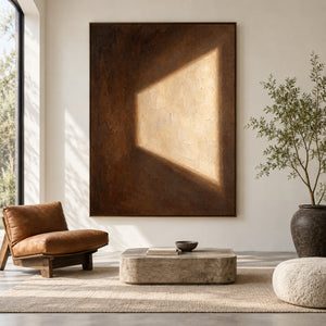 Light & Shadow | Brown Beige Abstract Wall Art